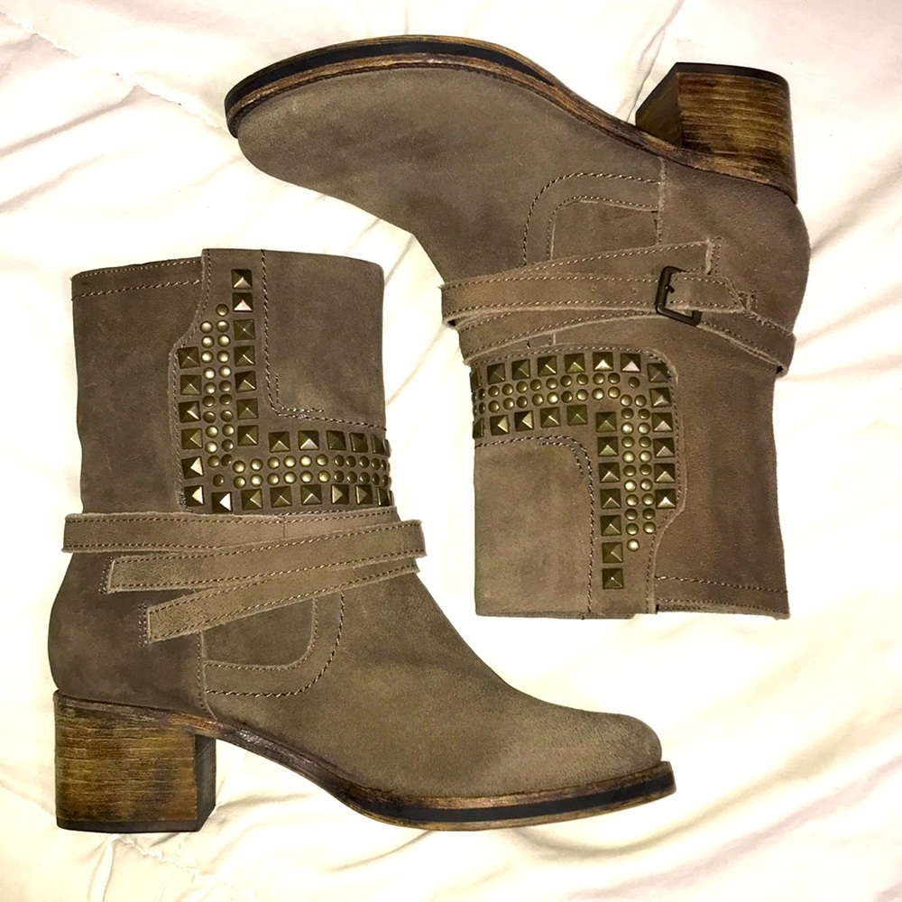 Vince Camuto leather studded boots